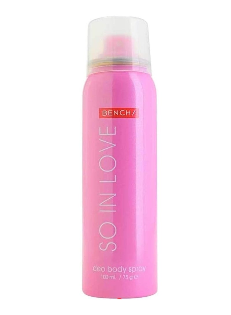 Bench Deodorant Body Spray So In Love - Combination of Floral & Fruity Notes - Long-lasting Scent - 100 ml