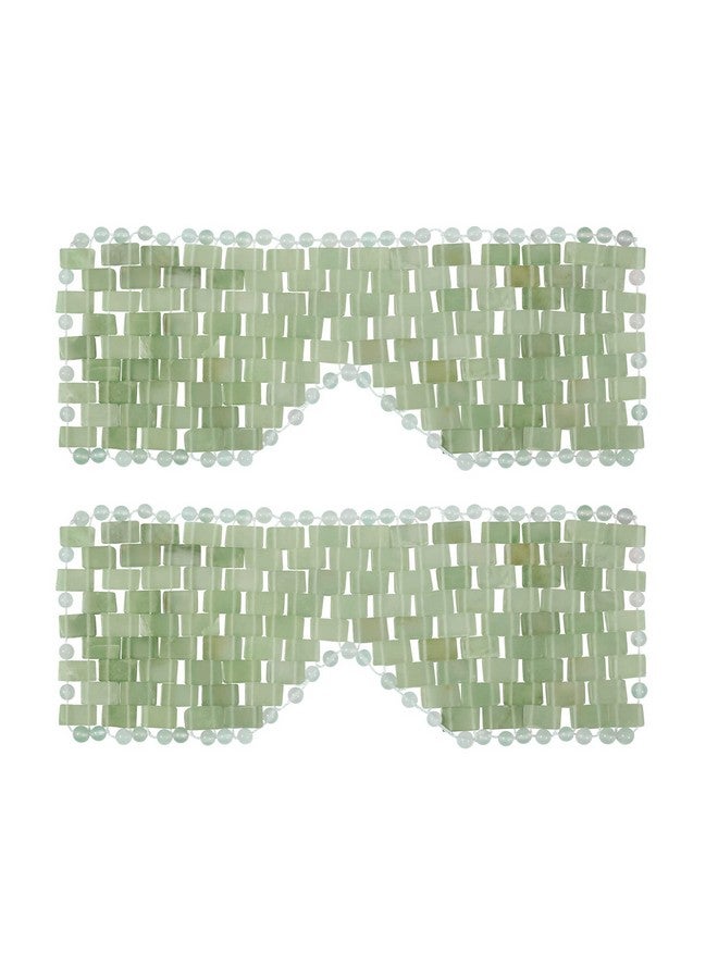 gemshan Jade Eye Mask Gemshan 2 Pcs Stone Eye Mask Hot Or Cold Use Green Jade Facial Eye Sleeping Mask - Image 1