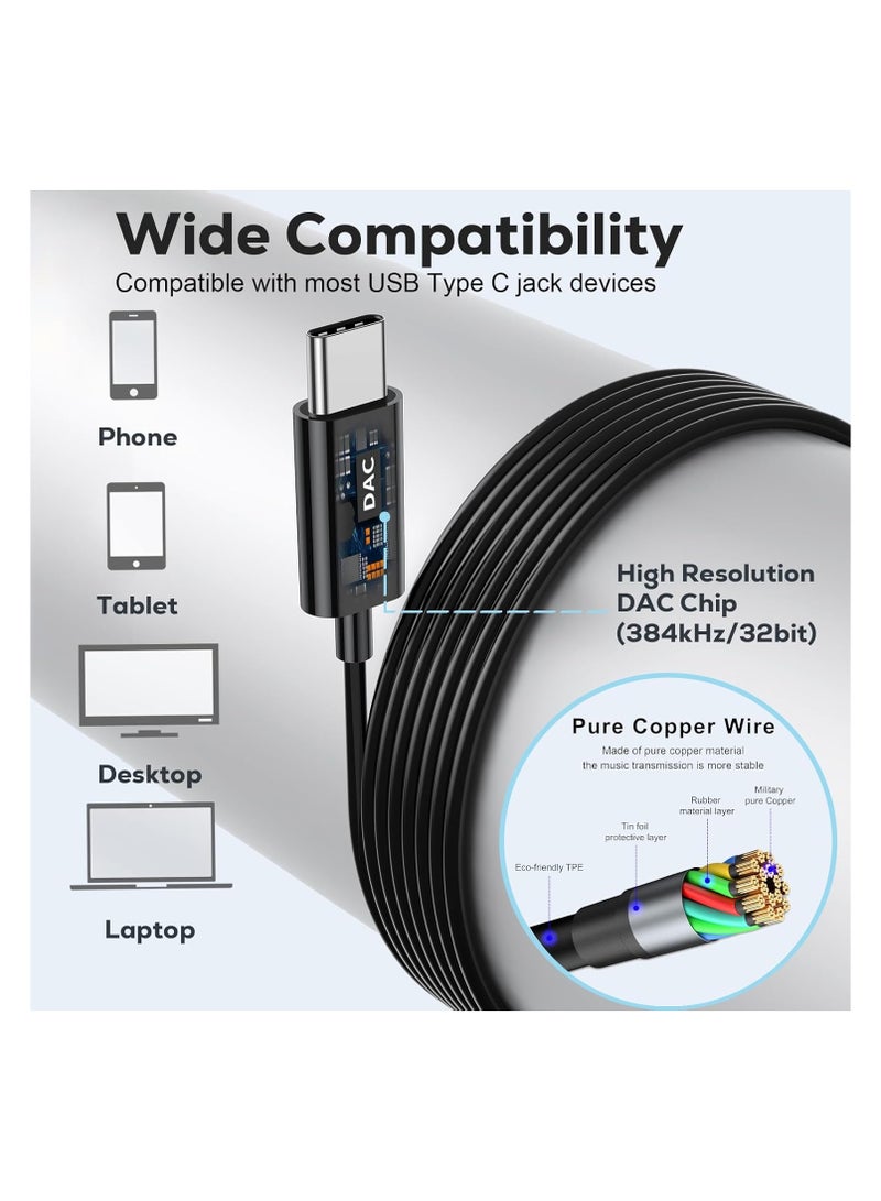 SYOSI سماعات أذن معدنية بمنفذ USB C، سماعات أذن سلكية مغناطيسية مع ميكروفون، وتحكم في مستوى الصوت، وعزل الضوضاء داخل الأذن بمنفذ USB Type C لهاتف Samsung Galaxy iPad Pixel، رمادي-أسود - Image 5
