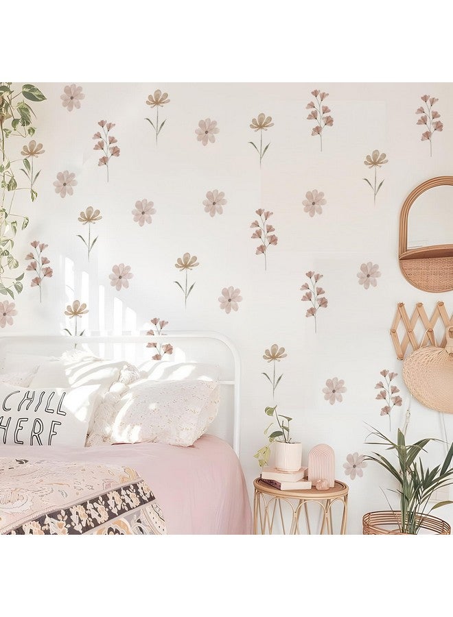 YouRfocus Daisy Wall Decals | 84 PCS Boho Flower Stickers for Girls' Rooms, Playrooms, and Nurseries | Dual Layer Print for High Coverage | Removable Peel and Stick Wall Decor (Pink-B) | 12 Sheets - Image 1
