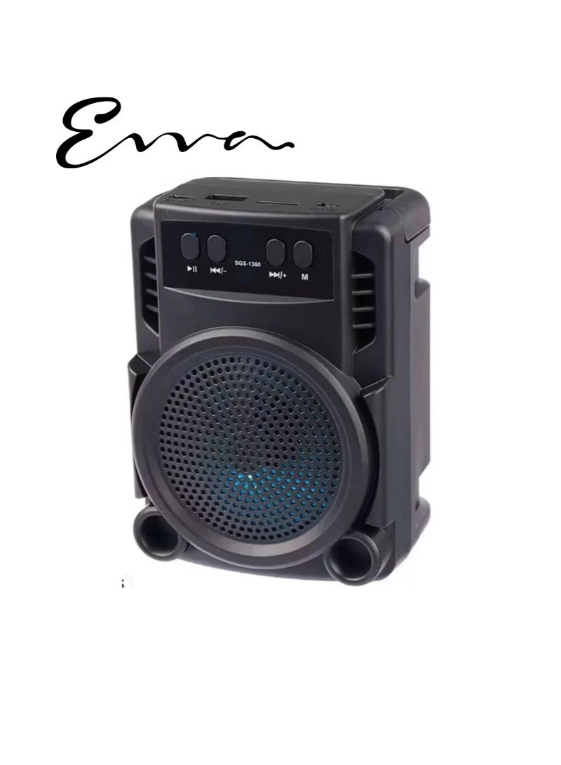 إيفا مكبر صوت لاسلكي ذو جودة عالية يعمل بخاصية البلوتوث للخروجات والتخييم بالإضافة الى فتحة USB , فتحة MICRO SD - Image 2