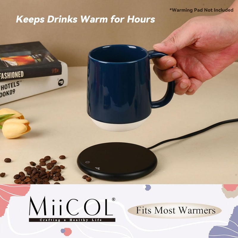 Miicol Ceramic Coffee Mug, 16 oz / 455 ml Large Coffee Cup, Tea Mug with Handle, Flat Bottom Mug for Men, Women, Office, Microwave and Dishwasher Safe, Multi-Color, Deep Ocean Blue - Image 5