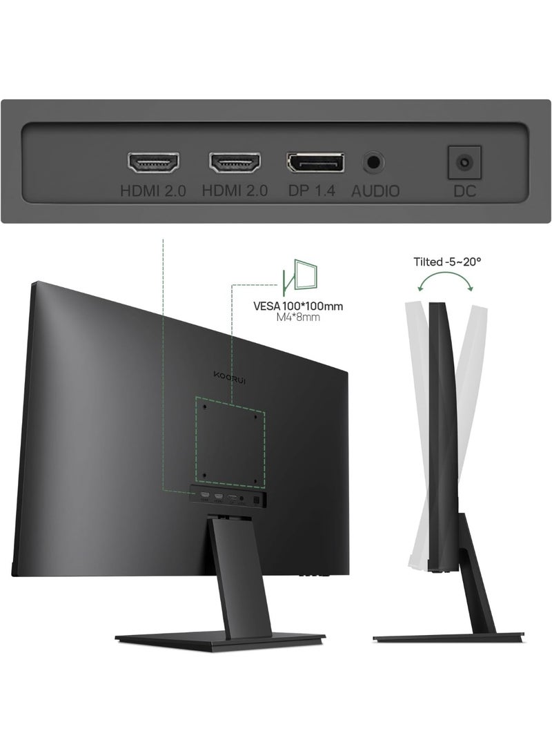 KOORUI 27″ 4K UHD (3840×2160) 60Hz IPS Monitor – 95% DCI-P3, FreeSync & G-Sync, HDMI & DisplayPort, VESA Mountable, Ultra-Thin Design - Image 5