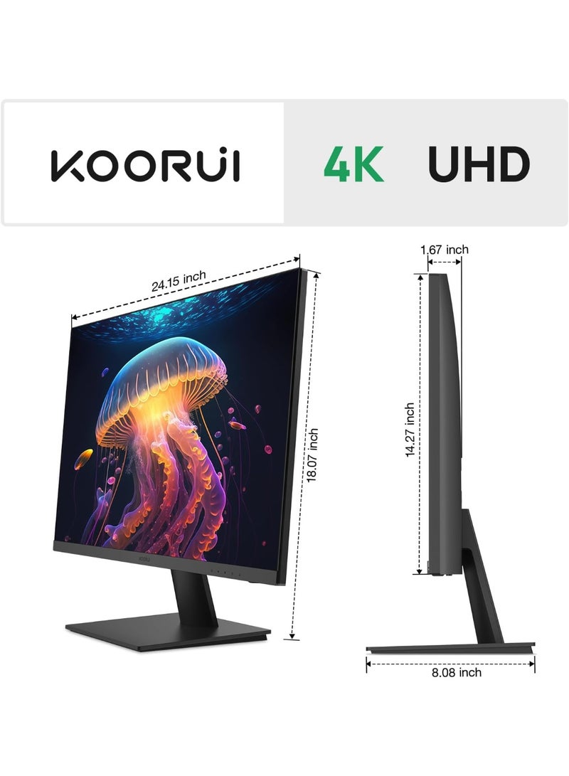 KOORUI 27″ 4K UHD (3840×2160) 60Hz IPS Monitor – 95% DCI-P3, FreeSync & G-Sync, HDMI & DisplayPort, VESA Mountable, Ultra-Thin Design - Image 4