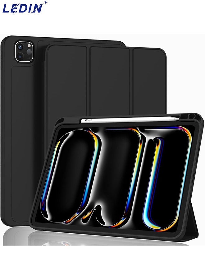 LEDIN New iPad Pro 13 Inch Case M4 (2024, 7th Gen) with Pencil Holder, Smart Case with Touch ID, Auto Wake/Sleep, USB-C Pencil, Slim Protective Cover - Image 1