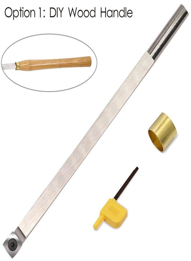 Asieg Tool 10 Inches Wood Turning tools Carbide Tipped Lathe Chisel Rougher Tool bar With 15mm Square Radius Carbide Insert for wood hobbyist or DIY or carpenter,Handle not Include - Image 3