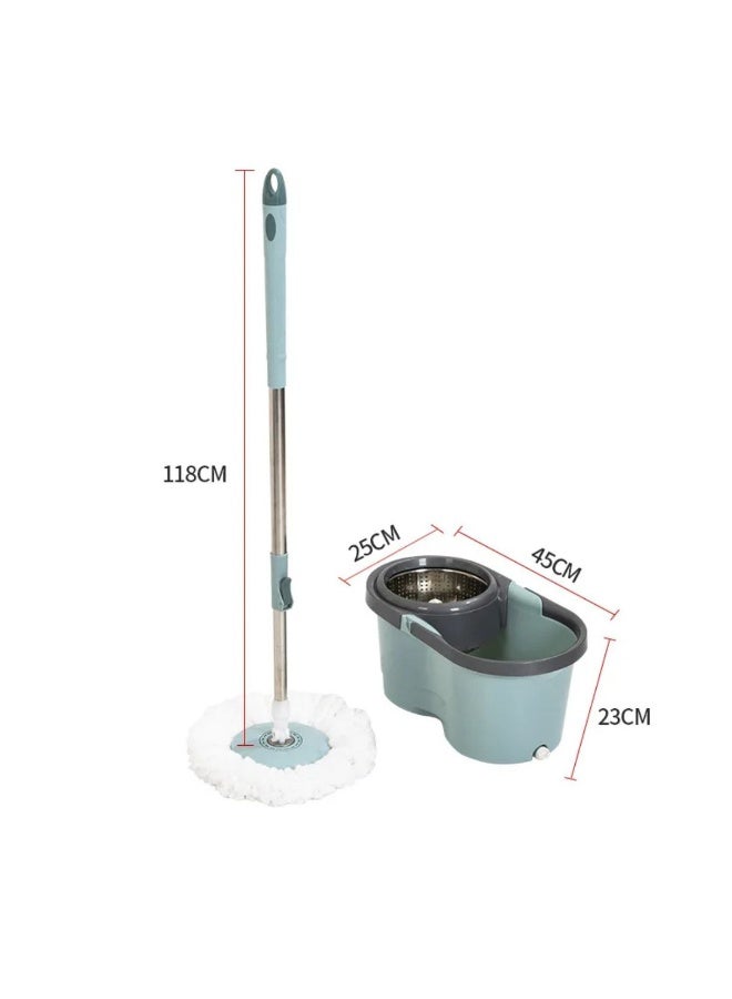 Stainless steel floor mop set with bucket and rotating wringer - Image 4