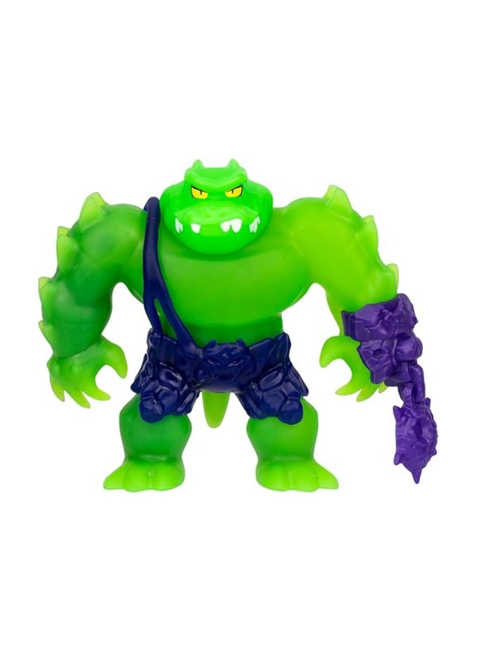 GOO JIT ZU Heroes of Goo Jit Zu Meteor Madness Rock Jaw Stretch Action Figure with Unique Slime Filling & Meteor Combat Glove - Tactile Toy - Triple Size Stretches  - Image 1