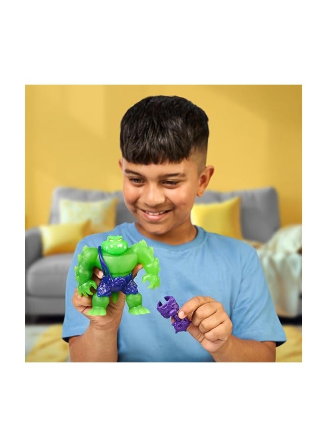 GOO JIT ZU Heroes of Goo Jit Zu Meteor Madness Rock Jaw Stretch Action Figure with Unique Slime Filling & Meteor Combat Glove - Tactile Toy - Triple Size Stretches  - Image 4