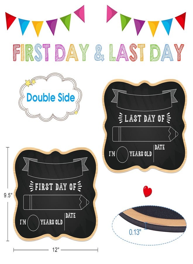 PETCEE First & Last Day of School Chalkboard - 9.5" x 12" Back to School Board Sign Reusable 1st Day of Preschool Kindergarten Photo Props Gifts for Kids Girls Boys - Image 4