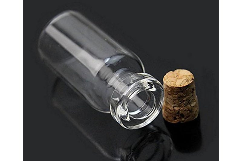 Perfect Pricee 12pcs Lovely Small Wish Bottle Tiny Clear Empty Wishing Glass Message Vial with Cork Stopper 1ml Mini Containers Bottle (3CM) - Image 2