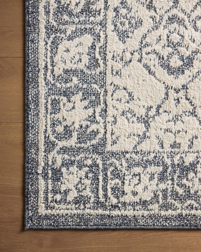 Loloi Magnolia Home by Joanna Gaines Gigi Collection GIG-02 Ivory/Blue 5'-3" x 7'-6" Area Rug - Image 5