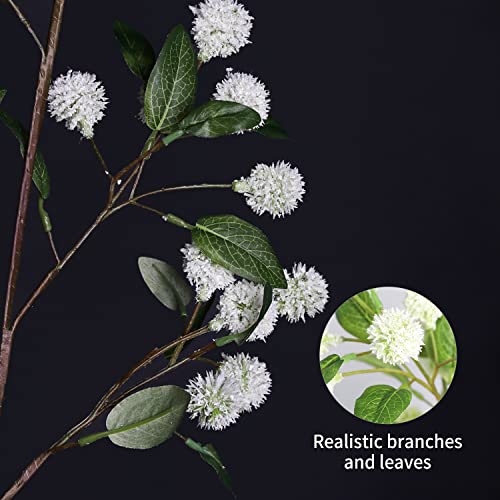 Melorca&Guilla Artificial Plants,4PCS 35.4" Green Faux Branches for Vase,Artificial Plants for Shop Garden Office Home Décor (4, White Green) - Image 4
