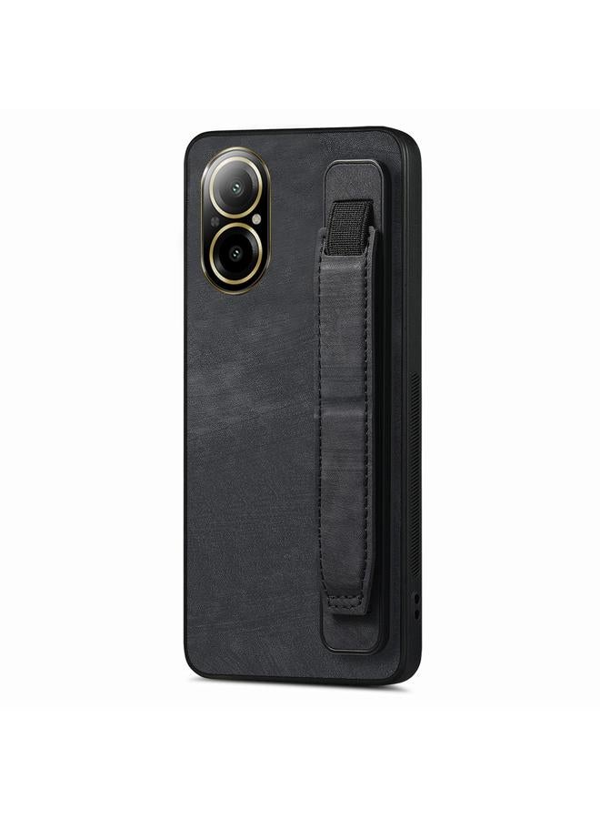 اس-توب جراب خلفي من الجلد لهاتف Realme C67 4G Retro مع حامل سوار المعصم - Image 1