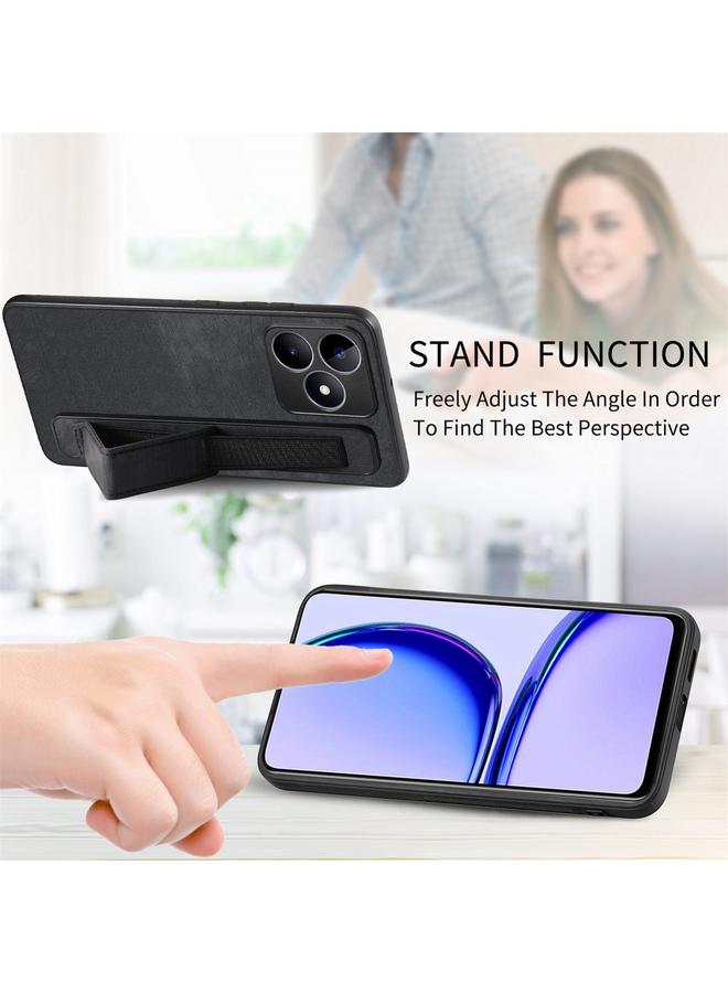 اس-توب جراب خلفي من الجلد لهاتف Realme C67 4G Retro مع حامل سوار المعصم - Image 5