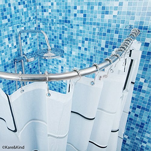 Kare Kind Shower Curtain Rings - Set of 12 - Friction Free Gliding Rollers - Rust Proof Stainless Steel - Original Heavy Duty Sliding Hangers Polished Chrome - Easy to Install Locking Clips - Image 3