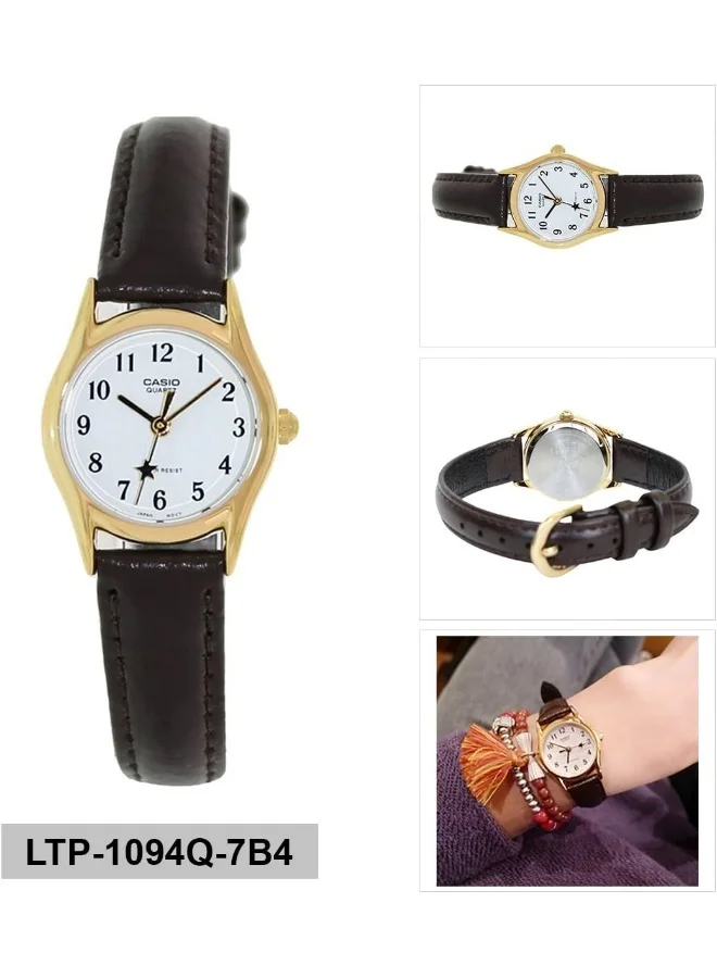 كاسيو Women's Leather Watch #LTP109AQ7B4