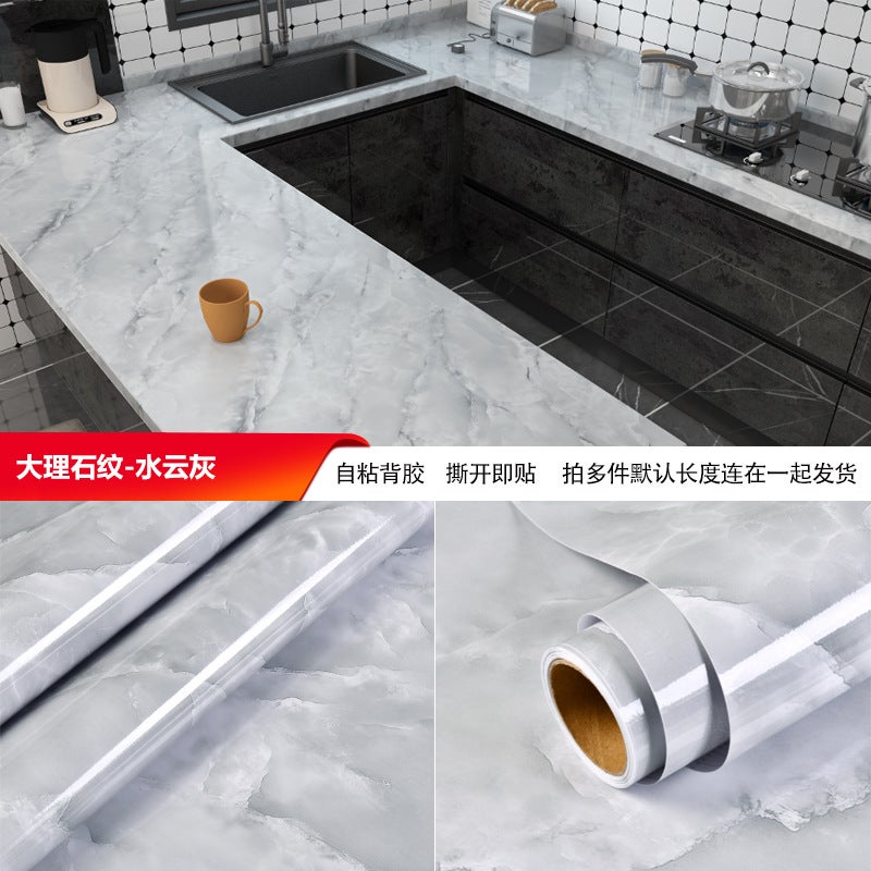 Manufacturers Self-Adhesive Imitation Marble Stickers Waterproof Oil-Proof High Temperature Kitchen Furniture Renovation Wallpaper - Image 1