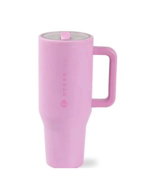 32oz (1L) Insulated Stainless Steel Water Bottle with Handle  Straw, BPA-Free, Keeps Cold 24H/Ice 12H - Gym, Travel, Office (Pink)