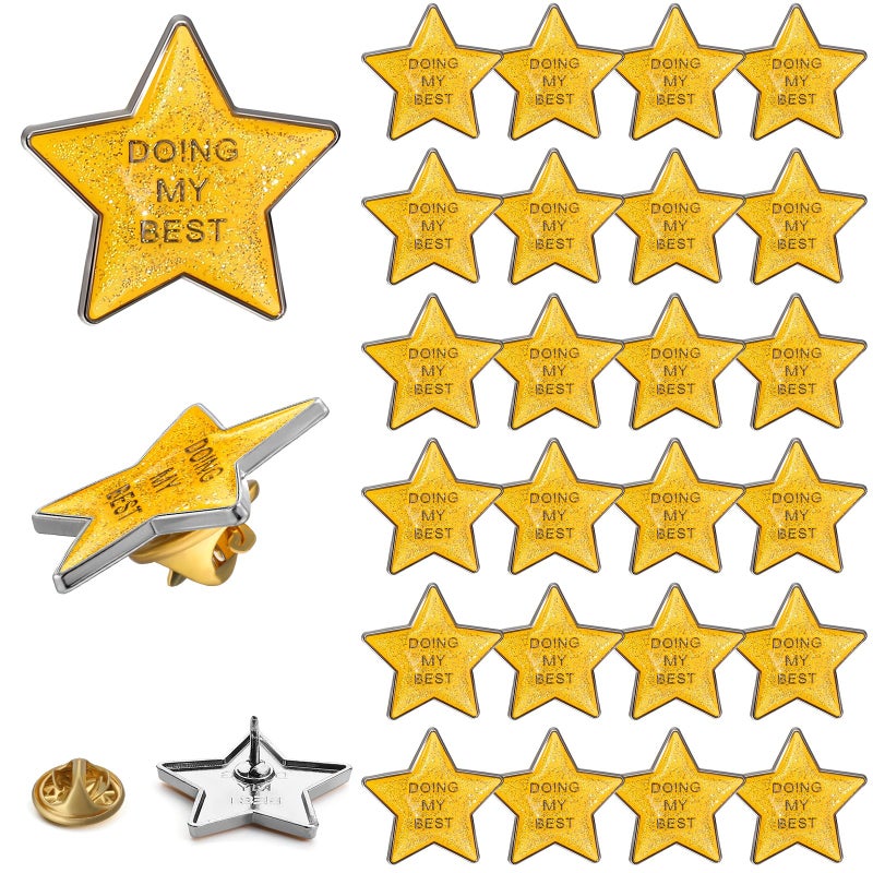 Unittype 1 Pcs Golden Star Pins Bulk Employee Appreciation Gifts Doing My Best Lapel Enamel Pin for Valentines Day Coworker Staff Office Team