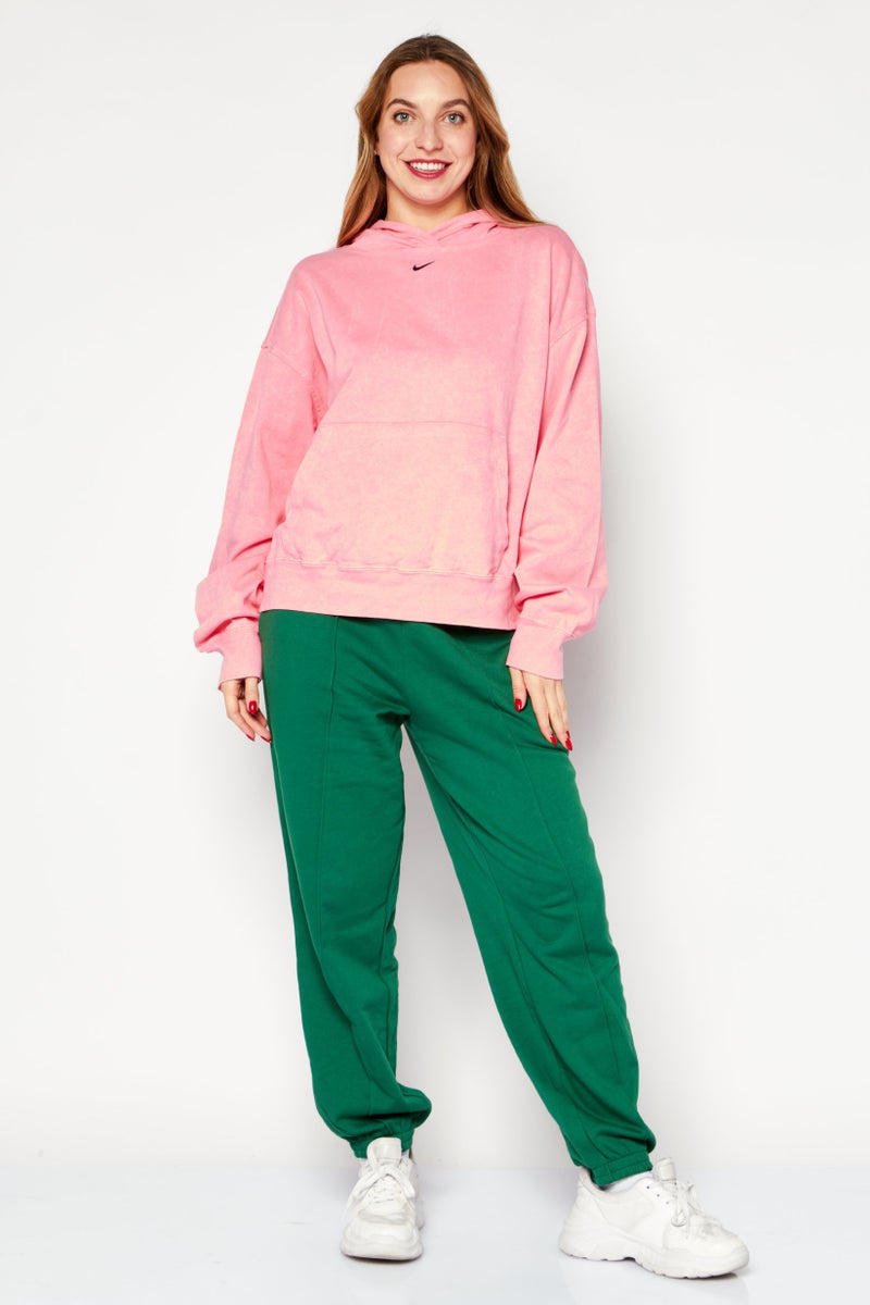 Nike Women Sportswear Fit Embroidered Logo Hoodie, Pink - Image 3