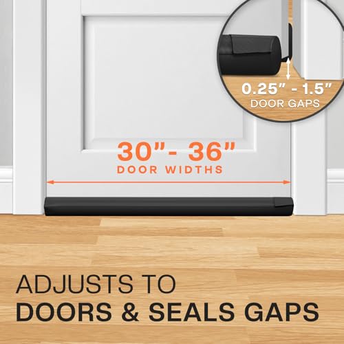 Comfyanno Under Door Draft Stopper - Bottom Door Gap Filler & Seal - Fits 30” to 36” Door, Block Cold Air, Noise, Sound, Wind, Bugs, Easy to Install, Double Side Block, No Adhesive, Brown - Image 4