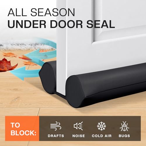 Comfyanno Under Door Draft Stopper - Bottom Door Gap Filler & Seal - Fits 30” to 36” Door, Block Cold Air, Noise, Sound, Wind, Bugs, Easy to Install, Double Side Block, No Adhesive, Brown - Image 2