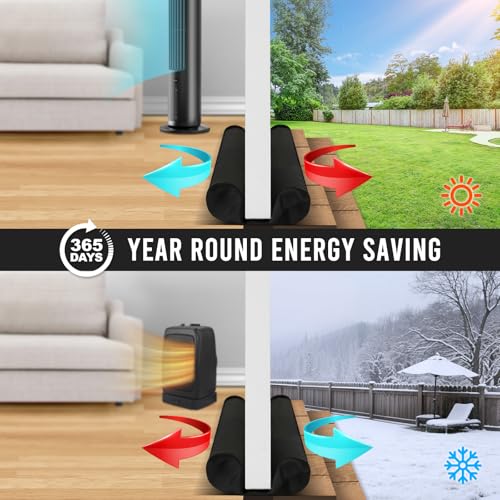 Comfyanno Under Door Draft Stopper - Bottom Door Gap Filler & Seal - Fits 30” to 36” Door, Block Cold Air, Noise, Sound, Wind, Bugs, Easy to Install, Double Side Block, No Adhesive, Brown - Image 5