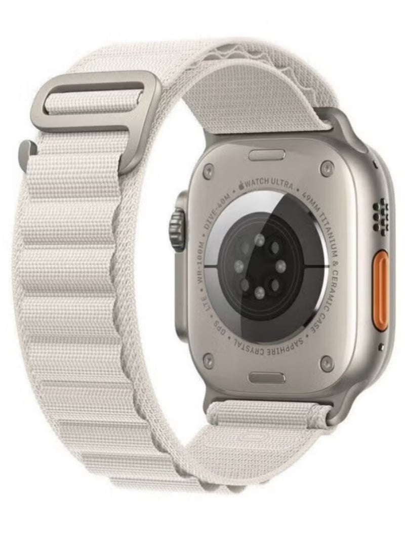 MUDISO 2-Pack Alpine Loop Bands for Apple Watch 49mm 45mm 44mm – Durable Nylon Woven Sport Straps Compatible with Apple Watch Ultra, Series 8, 7, SE, 6, 5, 4, 3, 2 – Breathable Adjustable Fitness Bands – White & Black Combo Pack - Image 3