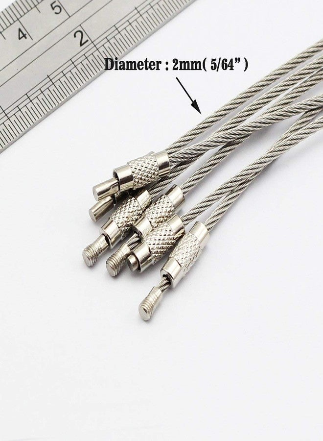 bayite Pack (100) Stainless Steel Wire Keychains Cable, Key Rings, Heavy Duty Luggage Tags Loops Tag Keepers 2mm Twist Barrel (Cable Length: 10 inches) - Image 5