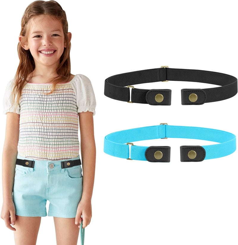 Werforu No Buckle Stretch Belt for Child Boys and Girls Buckle Free Kids Belt Up to 24 Inches - Image 1