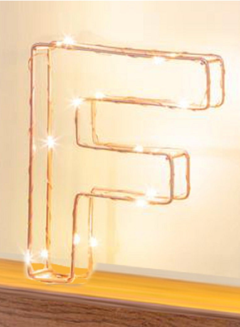 سلة حرف F مضيء لون ذهبي - Image 3