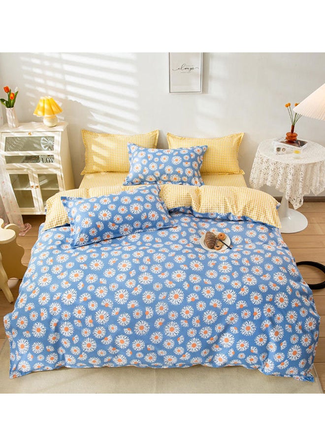 Sharpdo - Sharpdo 4-Pieces Bed Sheet Set Polyester Soft Quilt Cover With 1Quilt Cover 150*200cm 1 Flat Sheet and 2 Pillowcases - Image 1
