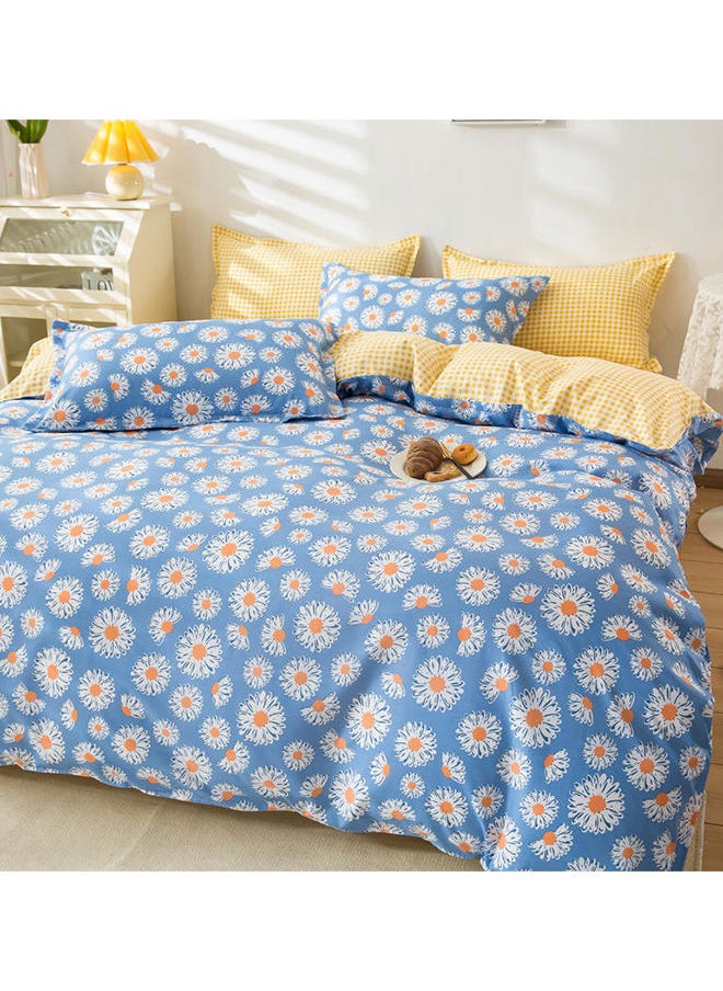 Sharpdo - Sharpdo 4-Pieces Bed Sheet Set Polyester Soft Quilt Cover With 1Quilt Cover 150*200cm 1 Flat Sheet and 2 Pillowcases - Image 1