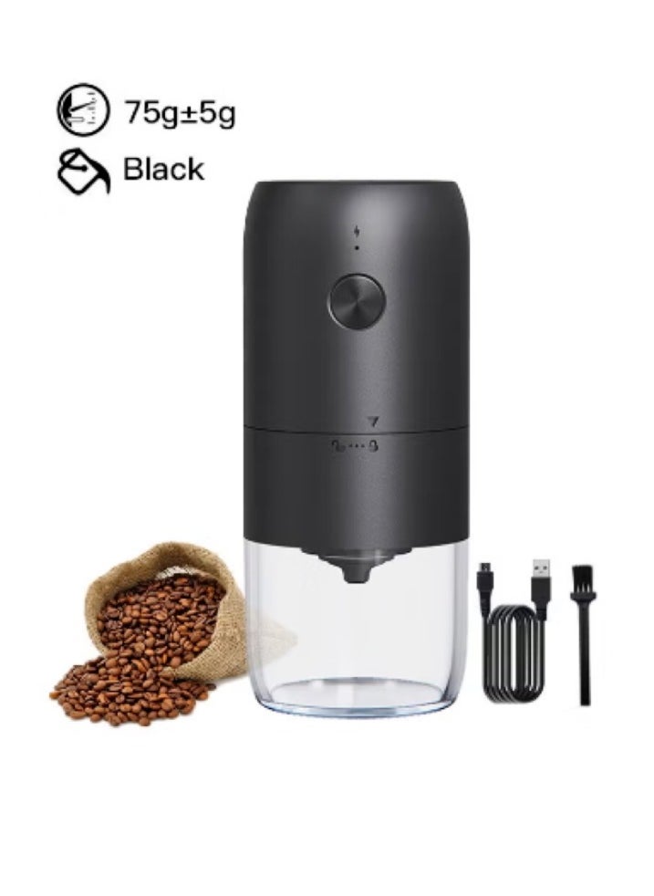 JoyousSto Portable Electric Burr Coffee Grinder,Electric Coffee Grinder,,Adjustable Coarseness Grind,with Multi-Grind Settings for French Press Espresso, USB Rechargeable Travel Coffee Maker black  - Image 1