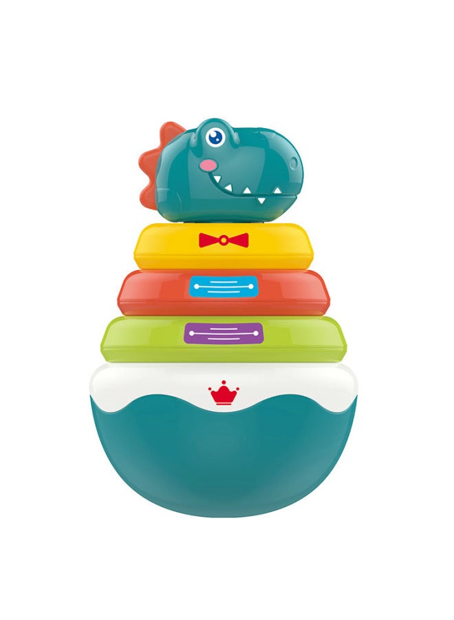 Children's Tumbler Toy Puzzle Stacking Music 0-1 Year Old Baby Music Enlightenment Dinosaur Rattle Ring Ring Toy-Color:Stackle Tumbler  - Image 1