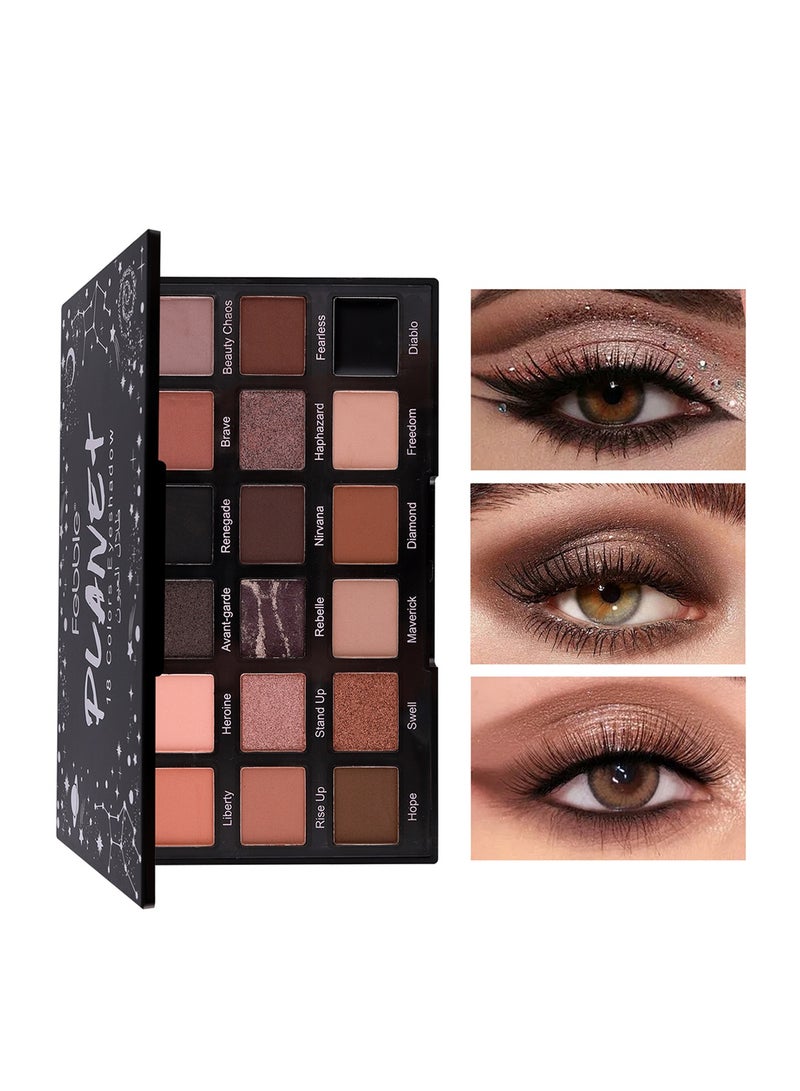 فيبيل مجموعة هدايا مكياج للنساء مجموعة كاملة مع قطعتين من كريم الأساس غير اللامع ولوحة ظلال العيون المكونة من 18 لونًا وأحمر شفاه غير لامع ومجموعة من 4 قطع من المكياج طويل الأمد المقاوم للماء وتغطية كاملة مثالية للاستخدام اليومي كهدية للعطلات - Image 4