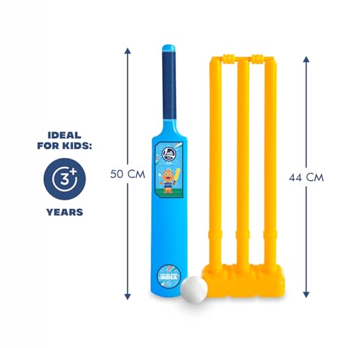 Lata Toys Howzzat Junior Cricket Set for Toddlers (Ages 3+) - Complete Plastic Cricket Kit with Blue Bat, Soft Ball & Stumps - Lightweight - My First Cricket Set for Boys & Girls - Ideal Beginner - Image 2