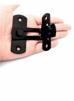 Y&D Barn Door Lock with 90 Degree Stainless Steel Right Angle Buckle Gate Latch for Sliding Black(2 Pack)  - Image 3