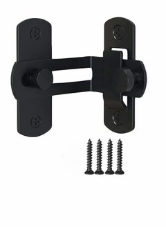 Y&D Barn Door Lock with 90 Degree Stainless Steel Right Angle Buckle Gate Latch for Sliding Black(2 Pack)  - Image 4