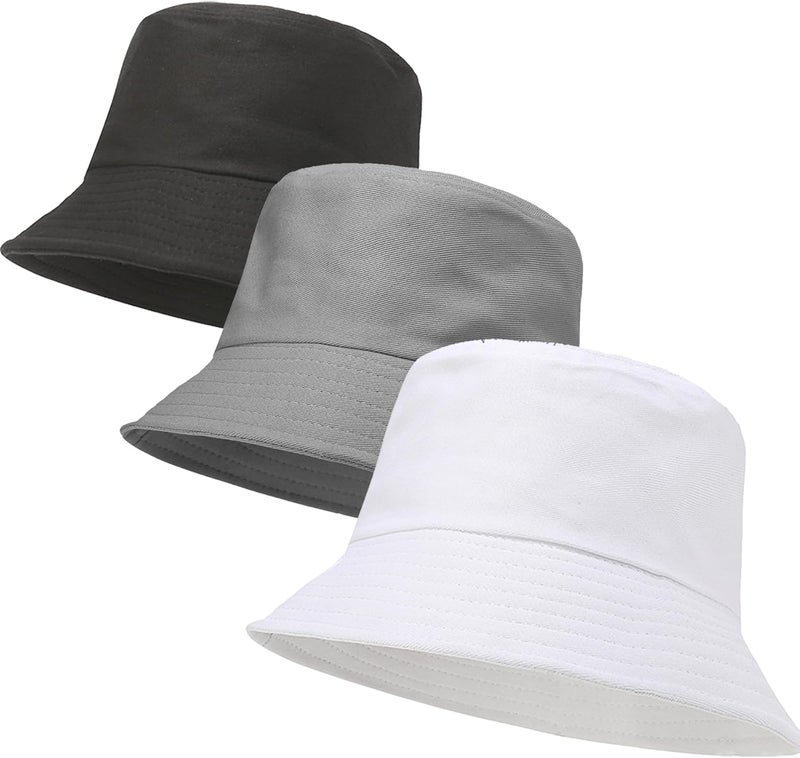 LPMOERA 3 Packs Unisex Athletic Bucket Hat Solid Colors Sun Hat with UV Protection for Outdoor Sports Packable Summer Hats - Image 1