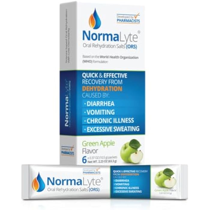 NormaLyte Apple - FSA Eligible Electrolyte Powder Packets | Clinically Studied Electrolyte Drink Mix | 6 Count Effective Hydration Sticks - Image 1