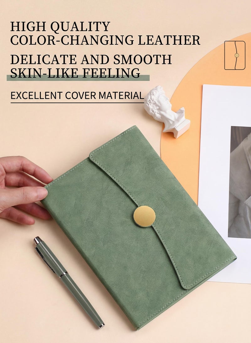 OSSO Notebook Gift Set A5 Lined Leather Journal with Metal Pen and Gift Box Premium Maple Brown Hardcover 200 Pages Thick Ruled Paper Executive Writing Diary for Business Office School Travel Diary - Image 5