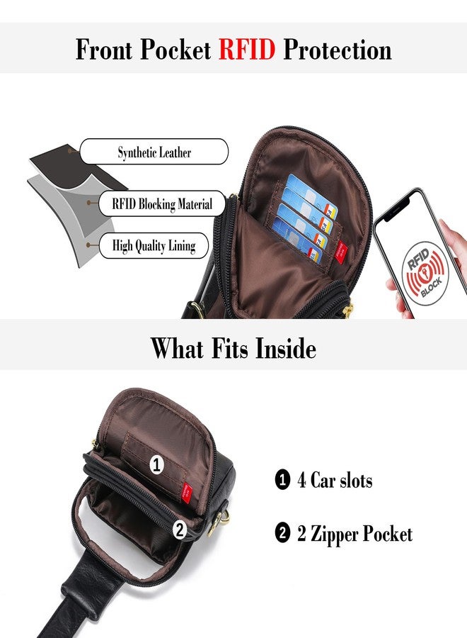 INICAT Sling Bag for Women Touchscreen Small Crossbody Cell Phone Purse Fanny Pack, Black - Image 5