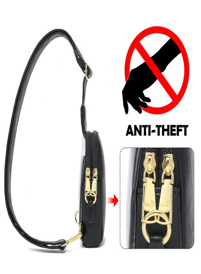 INICAT Sling Bag for Women Touchscreen Small Crossbody Cell Phone Purse Fanny Pack, Black - Image 3