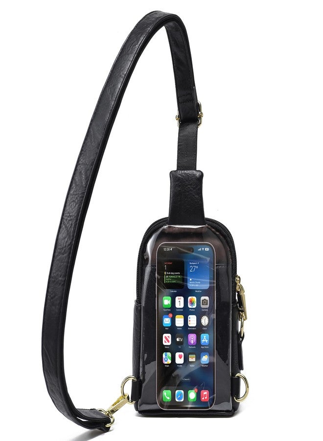 INICAT Sling Bag for Women Touchscreen Small Crossbody Cell Phone Purse Fanny Pack, Black - Image 1
