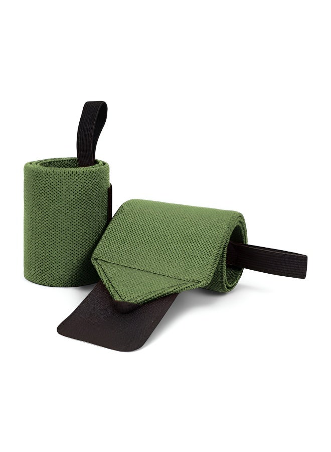 HASTE Adjustable Wrist Support Wraps Gym Weightlifting - Thumb Loop Straps Men Women Wrist Band Protector - Green - Image 2