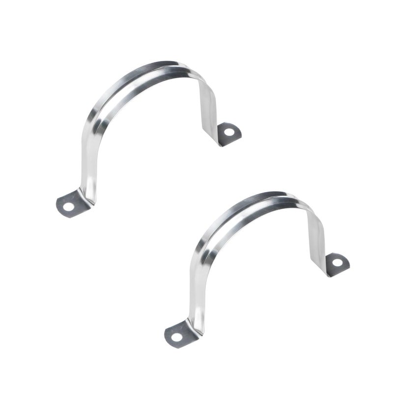 Aopin 60mm Rigid Pipe Strap Clamp 2 Holes Strap U Bracket Tube Strap Tension Clips 201 Stainless Steel, for Pipe Fixing, Silver, 5Pcs - Image 1