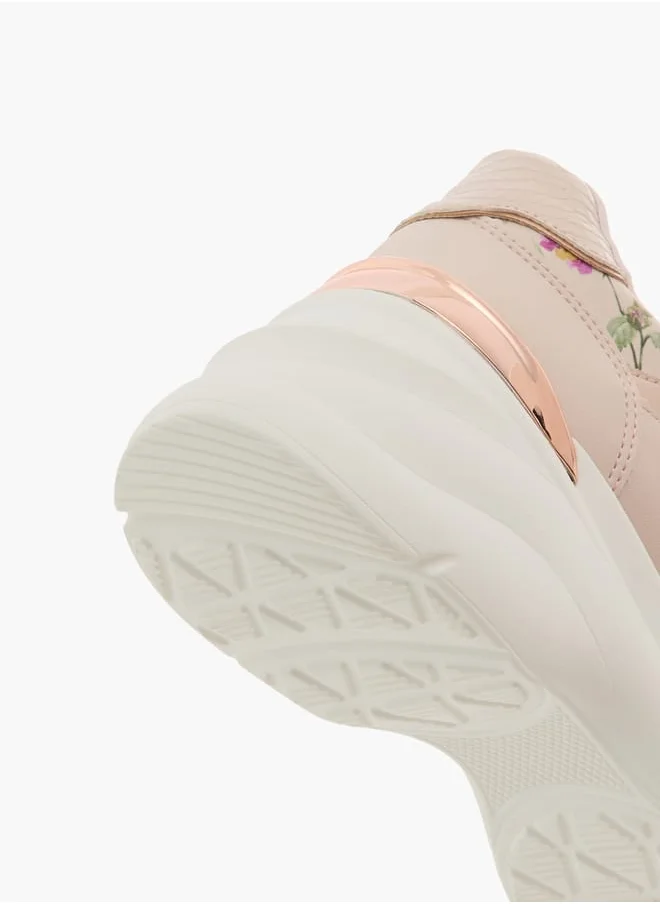 فلورا بيلا من شو إكسبرس Women Floral Print Sneakers with Lace-Up Closure