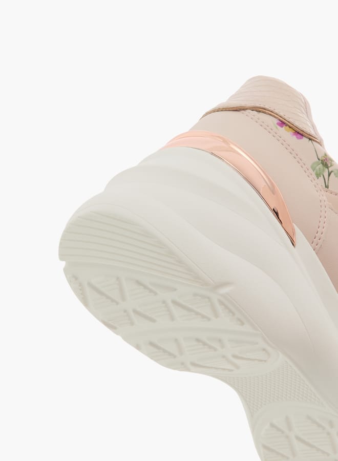 Flora Bella By Shoexpress Women Floral Print Sneakers with Lace-Up Closure  - Image 4